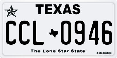 TX license plate CCL0946