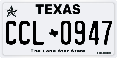 TX license plate CCL0947