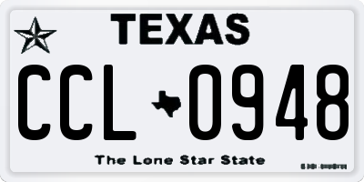 TX license plate CCL0948