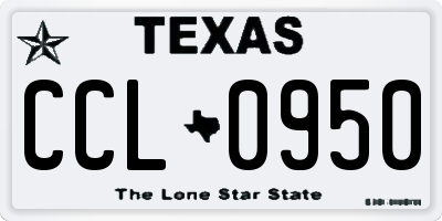 TX license plate CCL0950