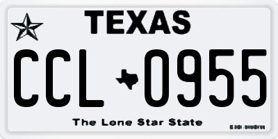 TX license plate CCL0955