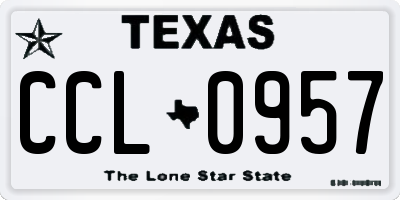 TX license plate CCL0957