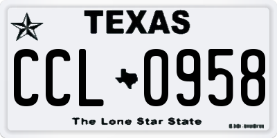 TX license plate CCL0958