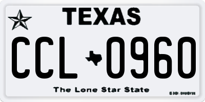 TX license plate CCL0960