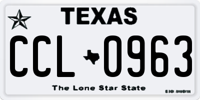TX license plate CCL0963