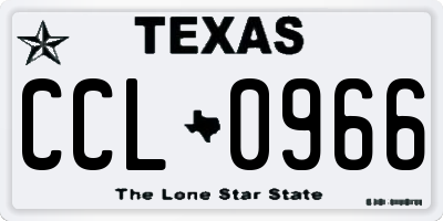 TX license plate CCL0966