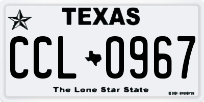 TX license plate CCL0967
