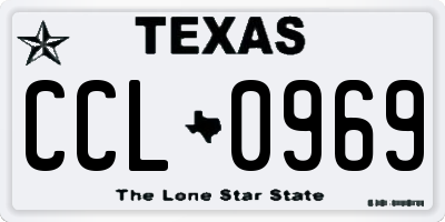 TX license plate CCL0969
