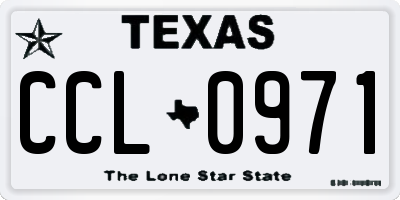 TX license plate CCL0971