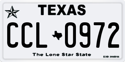 TX license plate CCL0972