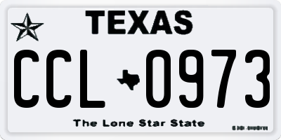 TX license plate CCL0973