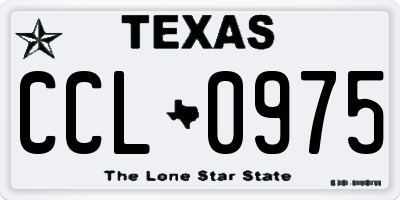 TX license plate CCL0975
