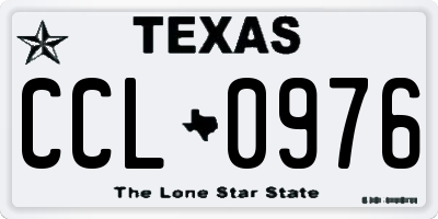 TX license plate CCL0976