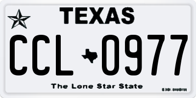 TX license plate CCL0977
