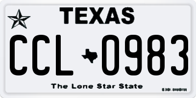 TX license plate CCL0983