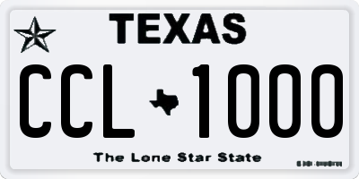 TX license plate CCL1000