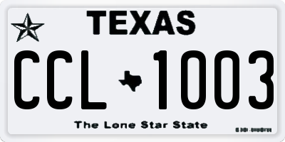 TX license plate CCL1003