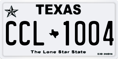 TX license plate CCL1004