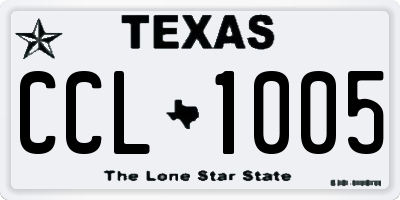 TX license plate CCL1005