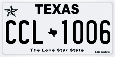 TX license plate CCL1006