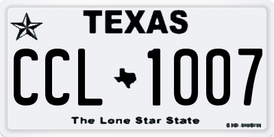 TX license plate CCL1007