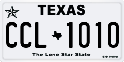 TX license plate CCL1010