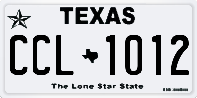 TX license plate CCL1012