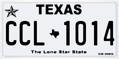 TX license plate CCL1014