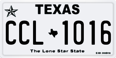 TX license plate CCL1016