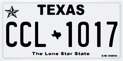 TX license plate CCL1017