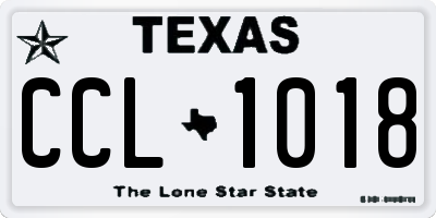 TX license plate CCL1018