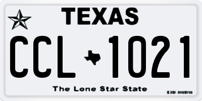 TX license plate CCL1021