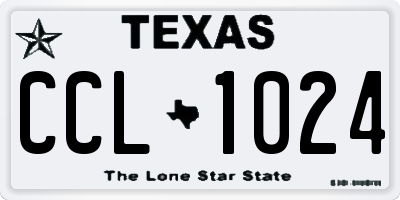 TX license plate CCL1024