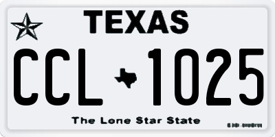 TX license plate CCL1025