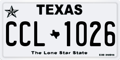 TX license plate CCL1026
