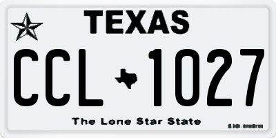 TX license plate CCL1027