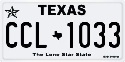 TX license plate CCL1033