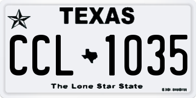 TX license plate CCL1035