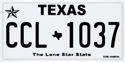 TX license plate CCL1037