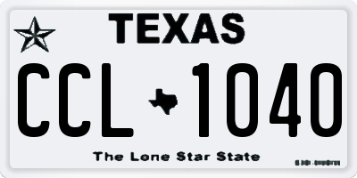 TX license plate CCL1040