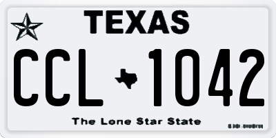 TX license plate CCL1042