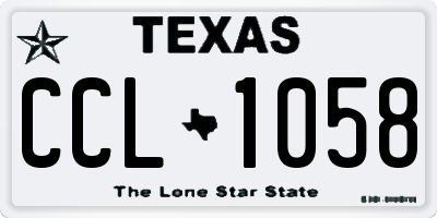 TX license plate CCL1058