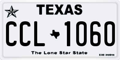 TX license plate CCL1060
