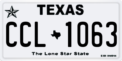 TX license plate CCL1063