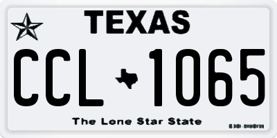 TX license plate CCL1065