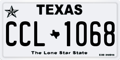 TX license plate CCL1068