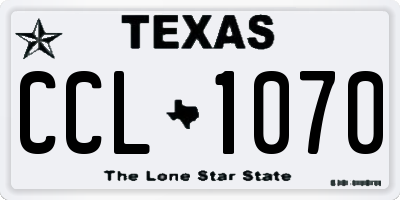 TX license plate CCL1070
