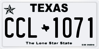 TX license plate CCL1071