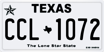 TX license plate CCL1072