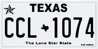 TX license plate CCL1074